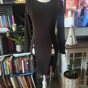 No brand Size S Black Long Sleeve Mini Black dress